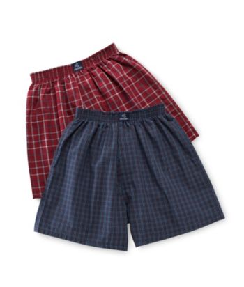 Jockey Boys' Navy/Red 2-pk. Plaid Woven Boxers