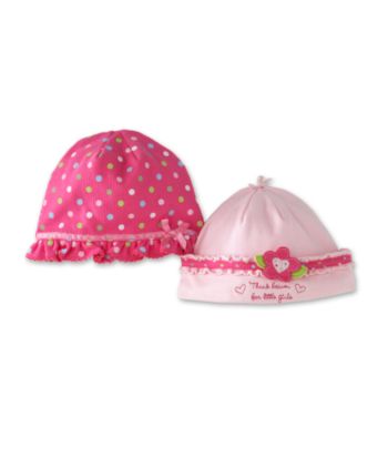 Carter's® Baby Girls' Flower and Dots 2-Pack Baby Hat - Pink