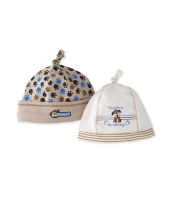 Carter's® Baby Boys' Doggy 2-Pack Baby Hat - Tan/Blue