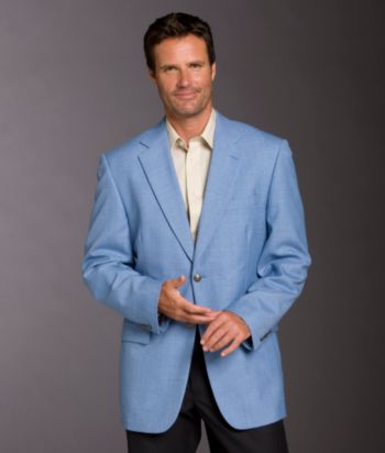 Statements Men's Hopsack Blazer - Light Blue