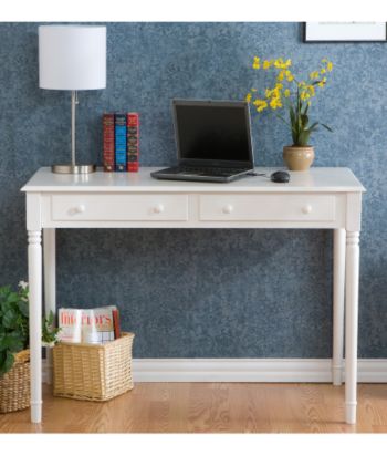 Holly & Martin™ White 2-Drawer Parker Writing Desk