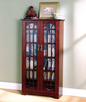 Holly & Martin™ Cherry Grayson Window Pane Media Cabinet