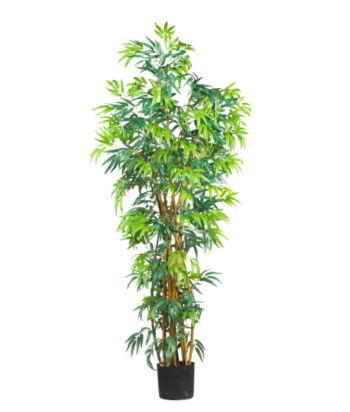 Nearly Natural® 6' Curved Trunk Bamboo Silk Tree