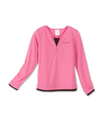 Calvin Klein Girls' 5-16 Lounge Top - Pink/Brown