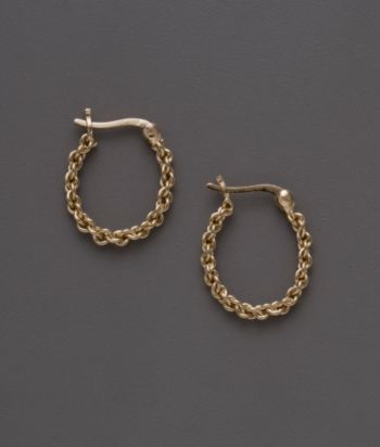 24K Gold-Over-Sterling Silver Small Link Hoop Earrings