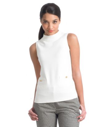 Liz Claiborne New York Stretch Ponte Mock-turtleneck Shell