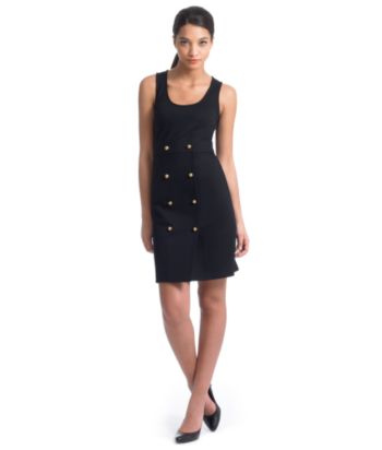 Liz Claiborne New York Stretch Ponte Tank Dress - Black