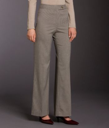 Evan-Picone® Petites' Flat-front Minicheck Pants - Alloy Multi