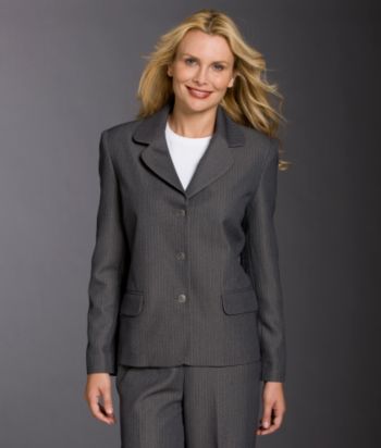Alfred Dunner® Petites' Striped Jacket - Gray