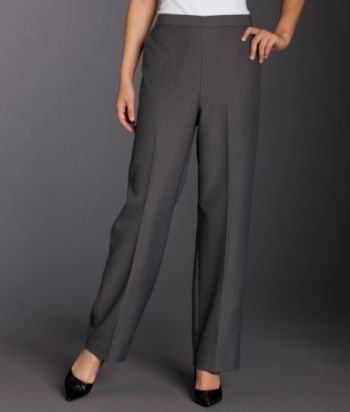 Alfred Dunner® Petites' Striped Pull-on Pants - Gray