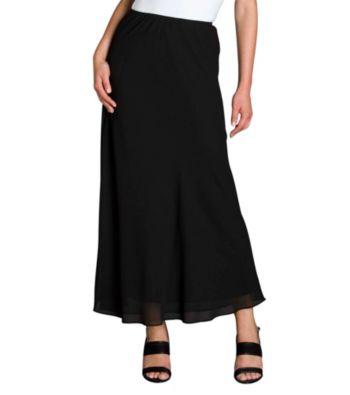 MSK® Georgette A-line Long Skirt - Black
