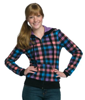 LA Kitty Juniors' Buffalo Plaid Hoodie