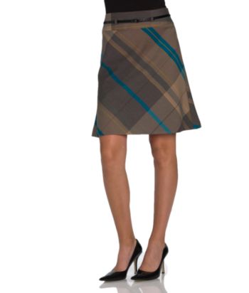 Speak 2 Me Juniors' Plaid Belted Skirt