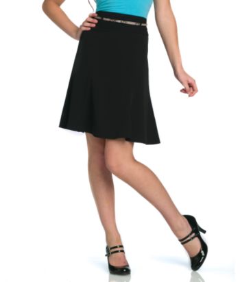 Speak 2 Me Juniors' Solid Belted Skirt - Black