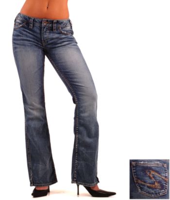 Silver Jeans Juniors Twisted Bootcut Jeans - Medium Wash