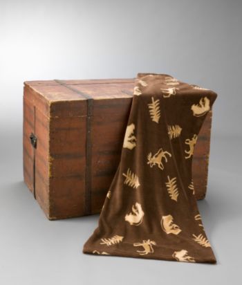 LivingQuarters Micro Cozy Throw - Allover Lodge Print