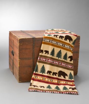 LivingQuarters Micro Cozy Throw - Stripe Lodge Print