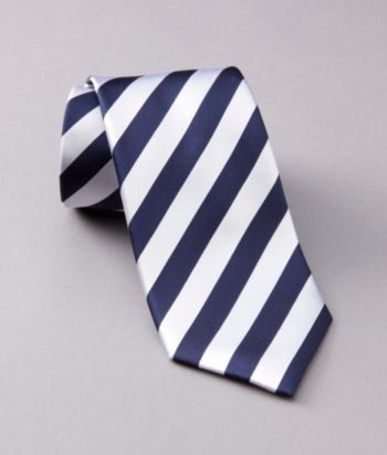 Kenneth Roberts Platinum® Men's Rugby Stripe Neckwear - Silver/Blue