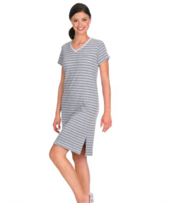Jockey® Short Sleeve Sleepshirt - Heather Gray Stripe