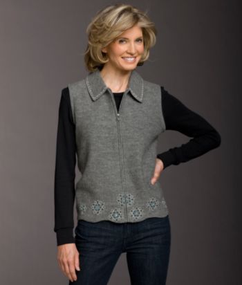 Woolrich® Snowflake Border Vest - Charcoal Heather