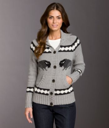 Ruff Hewn Fairisle Bison Printed Cardigan - Gabo Heather