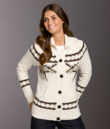 Ruff Hewn Fairisle Moose Printed Cardigan - Ruff Ivory