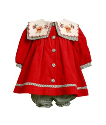 Bonnie Jean® Baby Girls' Gingerbread Corduroy Holiday Dress - Red