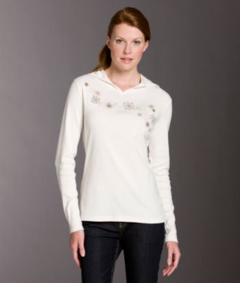 Columbia Winter Escape V-neck Snowflake Hoodie - Winter White