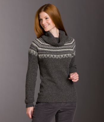 Columbia Nubby Fairisle Cowlneck Sweater