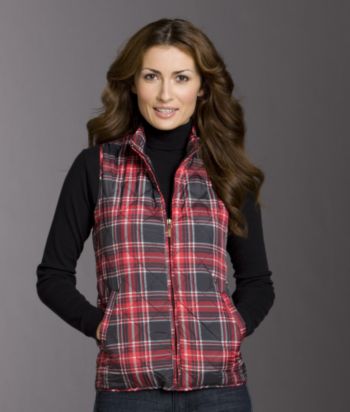 Relativity Plaid Diamond Quilted Nylon Vest
