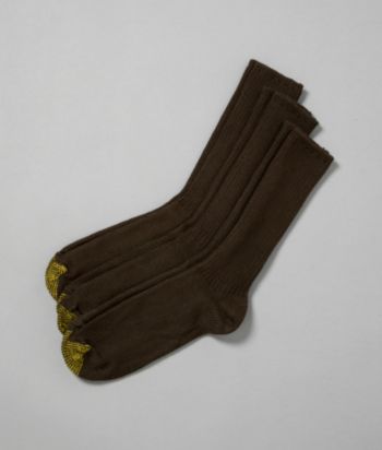 GOLD TOE® Men's Cotton Fluffies 3-Pack Socks - Brown