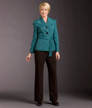 LeSuit® 2-pc. Belted Suit Set - Jade/Espresso