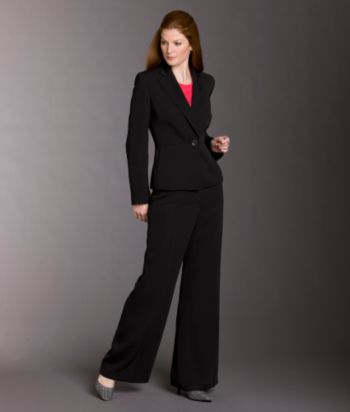 Kasper® 2-pc. Shadow-striped Suit Set - Black