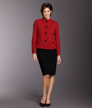 Kasper® 2-pc. Skirt Suit - Red/Black