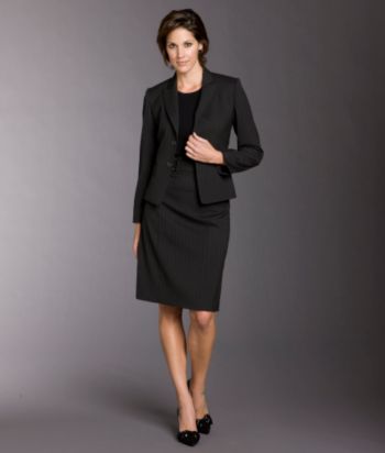 Tahari by Arthur S. Levine® 2-pc. Pinstriped High Waist Skirt Suit - Gray