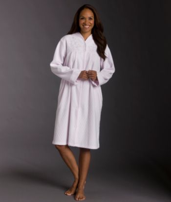 Miss Elaine® Short Brush Back Terry Robe - Violet