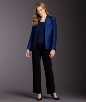 Kasper® 3-pc. Shimmer Tweed Suit Set - Blue/Black