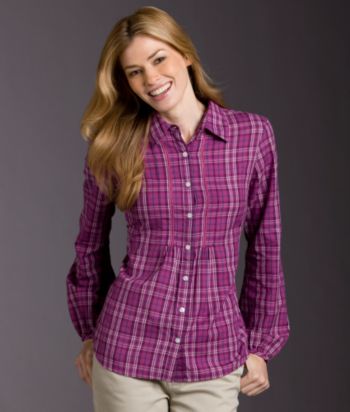 Izod® Buttonfront Plaid Pintucked Shirt