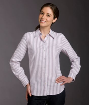 Izod® Striped Buttonfront Shirt - Wild Mulberry