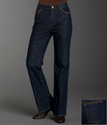 Jones New York Signature® Petites' 5-pocket Bootcut Jeans - Dark Indigo