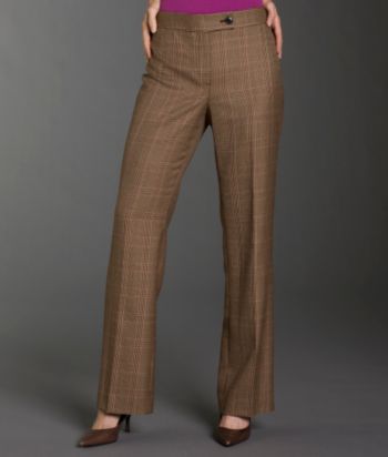 Jones New York Signature® Petites' Plaid Bootcut Trousers - Acorn/Cocoa