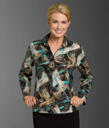 Laura Ashley® Petites' Brushstroke-print Shiny Dot Jacket - Multi