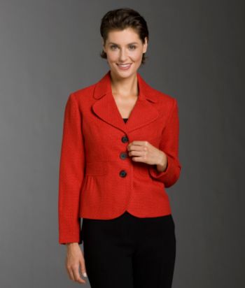 Briggs® Petites' Princess Seam Side Tab Jacket - Red