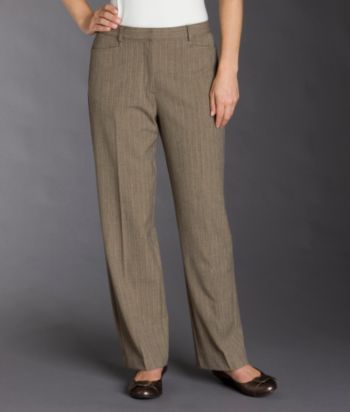 Briggs® Petites' The Slimming Solution™ Menswear Tummy Tuck Pants - Brown Herringbone