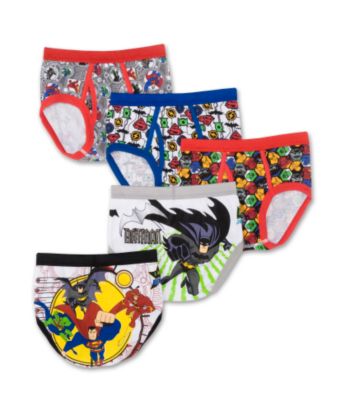 DC Comics Boys' 4-8 Assorted 5-pk. Justice League Briefs