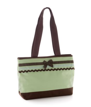 Baby Essentials Baby 3-Piece Tote Diaper Bag - Green/Brown