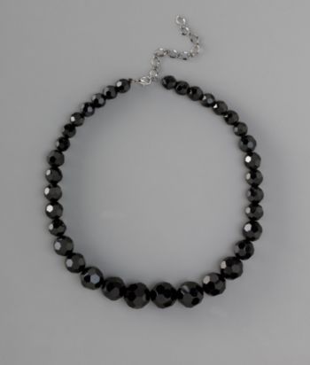 BT-Jeweled Social Occasion 1-Row Large Graduated Necklace - Jet