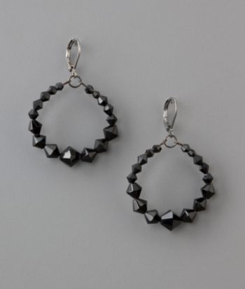 BT-Jeweled Social Occasion Basic Gypsy Earrings - Jet