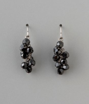 BT-Jeweled Social Occasion Basic Cluster Earrings - Jet