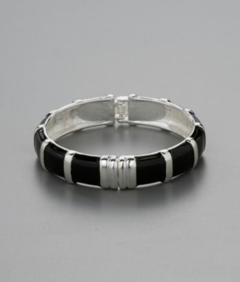 Studio Works Spectator Hinge Bangle- Silver/Black